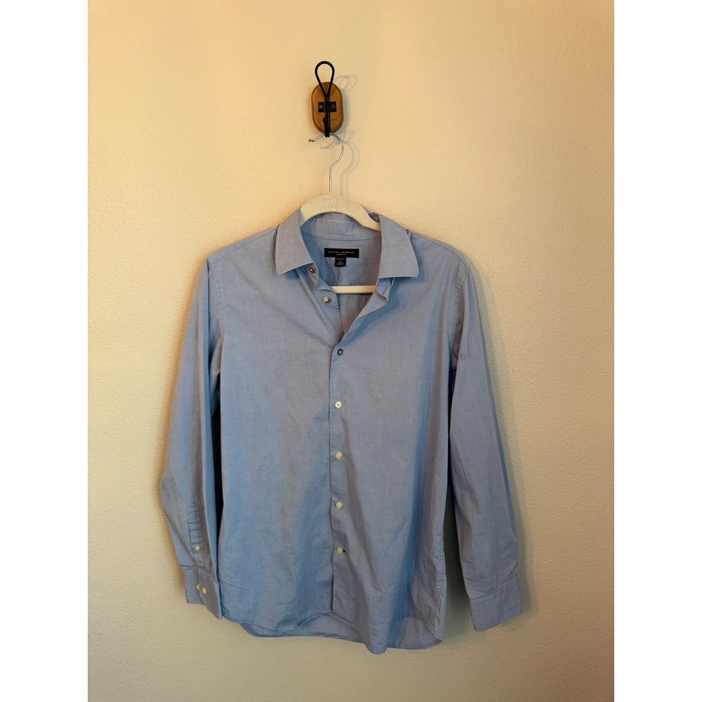 Banana Republic Button Down Mens Small Blue Excellent Slim Fit Stretch Shirt